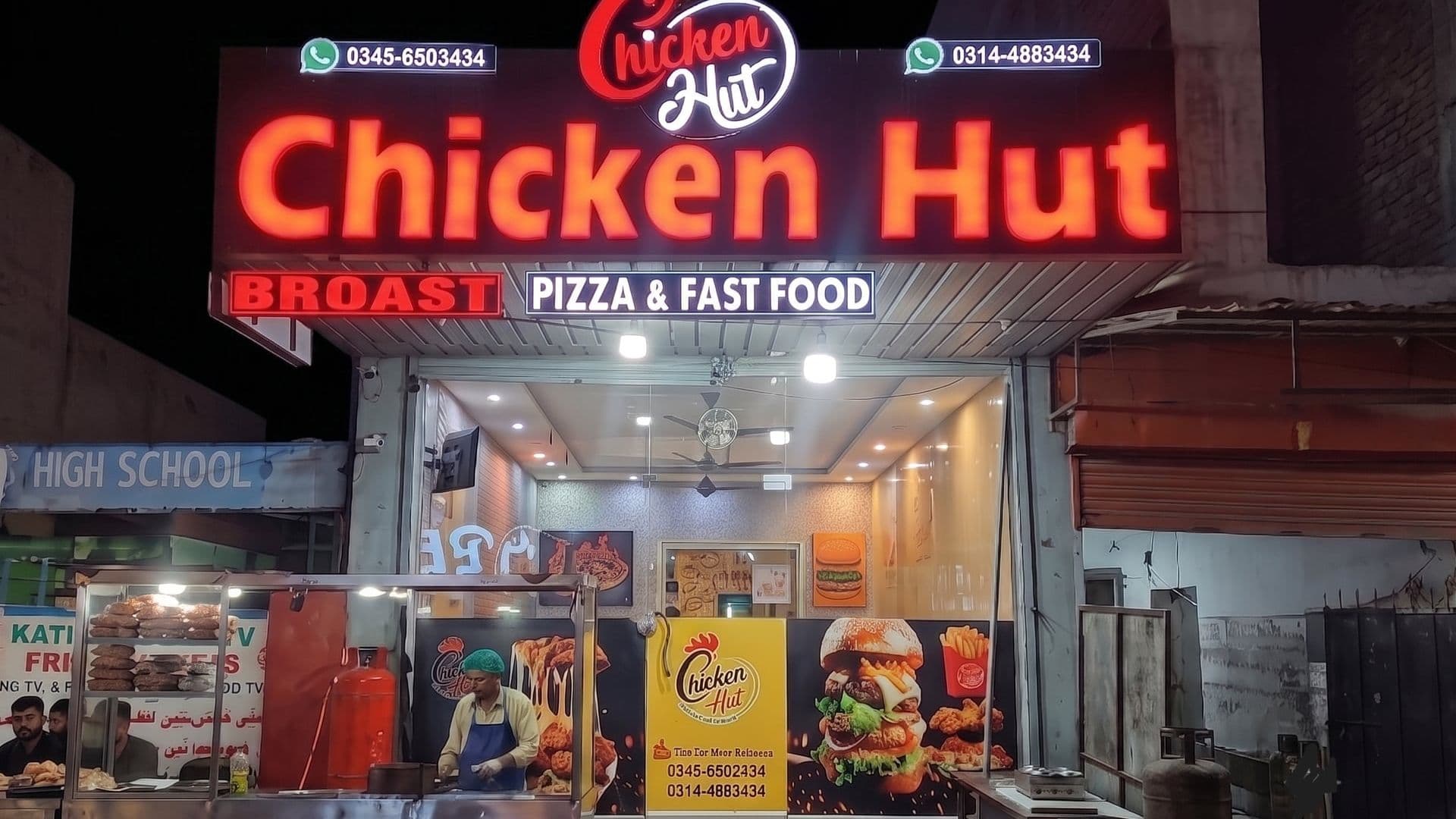Chicken Hut pizza, burgers and fried chicken